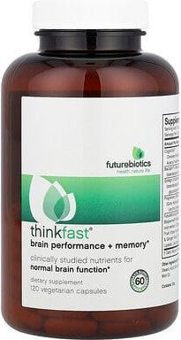 Futurebiotics, Thinkfast, Gehirnleistung + Gedächtnis, 120 vegetarische Kapseln