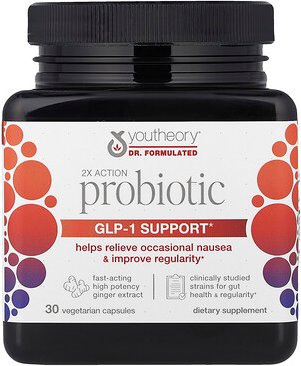 Youtheory, 2X Action Probiotic, Probiotikum mit 2X Wirkung, 30 pflanzliche Kapseln