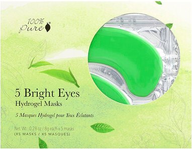 100% PURE, Bright Eyes, Hydrogel Eye Masks, Hydrogel-Augenmasken, 5 Masken, je 8 g (0,28 oz.).