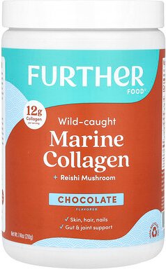 Further Food, Wild-Caught Marine Collagen + Reishi Mushroom, wild gefangener Meereskollagen + Reishi-Pilz, Schokolade, 2...