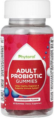 Thumbnail - Phytoral, Adult Probiotic Gummies, probiotische Fruchtgummis für Erwachsene, Erdbeere, 30 Fruchtgummis (8,35 mg (2,5 Mil...