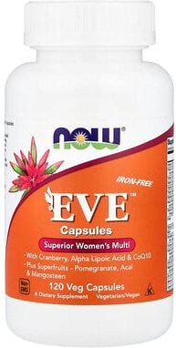 NOW Foods, Eve Kapseln, Das bessere Multi für Frauen, Ohne Eisen, 120 vegetarische Kapseln