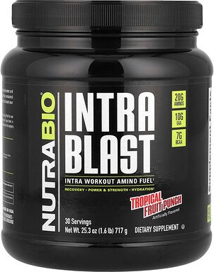 NutraBio, Intra Blast, Intra Workout Amino Fuel, Aminosäuren für Intra-Workouts, Tropische-Früchte-Punsch, 717 g (1,6 lb...