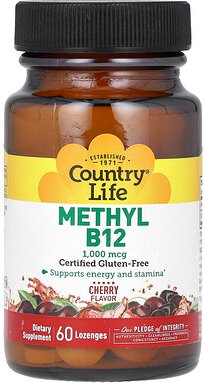 Thumbnail - Country Life, Methyl B12, Kirsche, 1.000 mcg, 60 Lutschtabletten