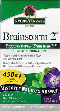 Nature's Answer, Brainstorm 2™, Kräuterkombination, 90 pflanzliche Kapseln