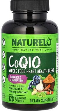 Thumbnail - NATURELO, CoQ10, Whole Food Heart Health Blend, Vollwert- und Herzgesundheitsmischung, 120 pflanzliche Kapseln