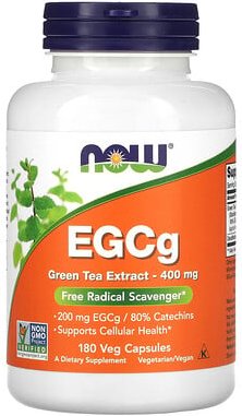 NOW Foods, EGCg, Green Tea Extract, Grüntee-Extrakt, 400 mg, 180 pflanzliche Kapseln