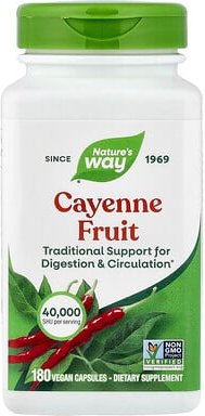 Nature's Way, Cayenne Fruit, Cayenne-Frucht, 180 vegane Kapseln (450 mg pro Kapsel)