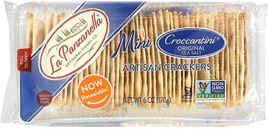 La Panzanella, Mini Croccantini Artisan Crackers, Mini-Croccantini-Cracker, Original Meersalz, 170 g (6 oz.)