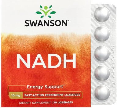 Swanson, NADH, Pfefferminze, 10 mg, 30 Lutschtabletten