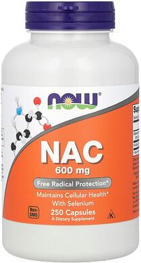 NOW Foods, NAC, N-Acetylcystein, 600 mg, 250 Kapseln