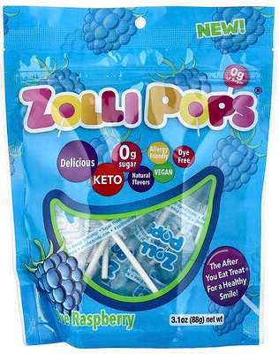 Zollipops, The Clean Teeth Pops, Lutscher für saubere Zähne, Blaue Himbeere, 88 g (3,1 oz.)