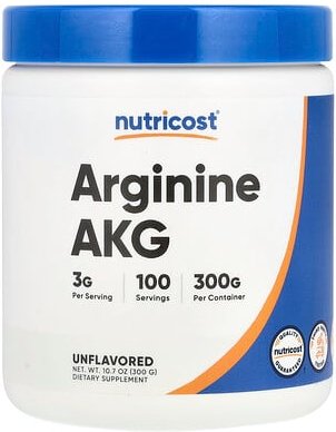 Nutricost, Arginine AKG, Unflavored, Arginin AKG, geschmacksneutral, 300 g (10,7 oz.)
