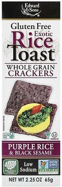 Edward & Sons, Exotic Rice Toast™, Vollkorn-Cracker, lila Reis und schwarzer Sesam, 65 g (2,25 oz.)