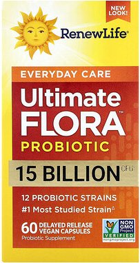 Renew Life, Ultimate Flora™, Everyday Care Probiotic, Probiotikum für die tägliche Pflege, 60 vegane Kapseln mit verzöge...
