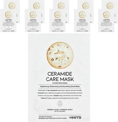 OOTD, Ceramide Care Beauty Mask, pflegende Ceramid-Beauty-Maske, 10 Tuchmasken, je 25 g (0,88 oz.).