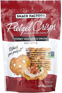 Thumbnail - Snack Factory, Pretzel Crisps, Brezel-Chips, Honig-Senf und Zwiebel, Deli Style, 204 g (7,2 oz.)