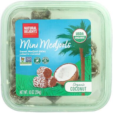 Thumbnail - Natural Delights, Organic Mini Medjools, Bio-Mini-Medjools, Kokosnuss, 284 g (10 oz.)