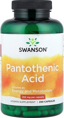 Swanson, Pantothenic Acid, Pantothensäure, 250 mg, 250 Kapseln