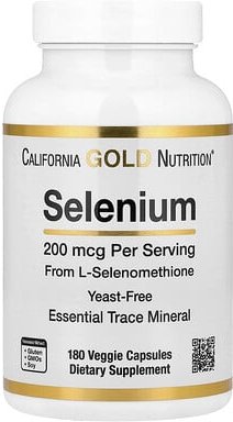 California Gold Nutrition, Selen, hefefrei, 200 mcg, 180 vegetarische Kapseln