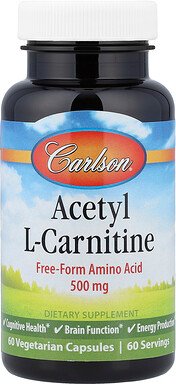 Carlson, Acetyl-L-Carnitin, 500 mg, 60 vegetarische Kapseln