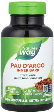 Thumbnail - Nature's Way, Pau d'Arco Innenrinde, 180 vegane Kapseln (545 mg pro Kapsel)