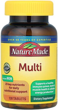 Nature Made, Multi with Iron, Multivitamin mit Eisen, 130 Tabletten