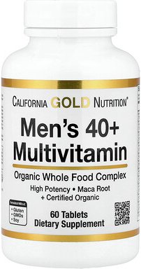 California Gold Nutrition, Organic Whole Food Men's 40+ Multivitamin with Organic Amla Extra, Organic Sunflower Extract,...