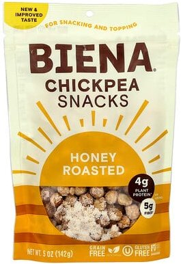 BIENA, Kichererbsen-Snacks, geröstet mit Honig, 142 g (5 oz.)