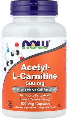 NOW Foods, Acetyl-L-Carnitin, 500 mg, 100 pflanzliche Kapseln