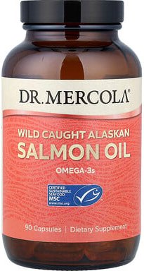 Dr. Mercola, Wild Caught Alaskan Salmon Oil, Öl von wild gefangenem Alaska-Lachs, 90 Kapseln