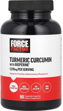 Force Factor, Turmeric Curcumin with BioPerine®, Kurkuma mit BioPerine®, 90 pflanzliche Kapseln