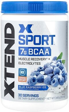 XTEND, Sport, 7G BCAA, Blue Raspberry Ice, 345 g (12,2 oz.)