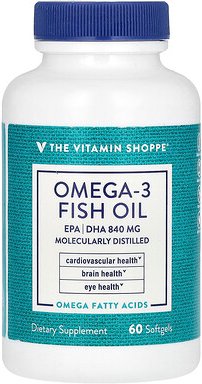 The Vitamin Shoppe, Omega-3 Fish Oil, Omega-3-Fischöl, 60 Weichkapseln