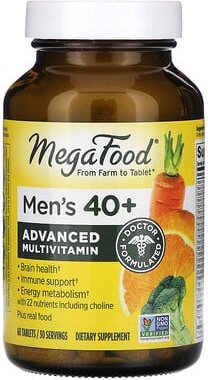 MegaFood, Men‘s 40+, Advanced Multivitamin, fortschrittliches Multivitamin für Männer ab 40, 60 Tabletten