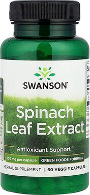 Thumbnail - Swanson, Spinatblattextrakt, 650 mg, 60 pflanzliche Kapseln