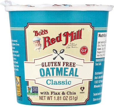 Bob's Red Mill, Oatmeal with Flax & Chia, Haferflocken mit Lein und Chia, Classic, 51 g (1,81 oz.)