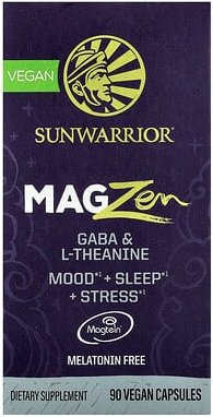 Sunwarrior, MagZen, GABA & L-Theanine, Nahrungsergänzungsmittel mit GABA und L-Theanin, 90 vegane Kapseln