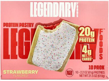 Legendary Foods, Protein-Gebäck, Erdbeere, 10er-Pack, je 61 g (2,2 oz.)