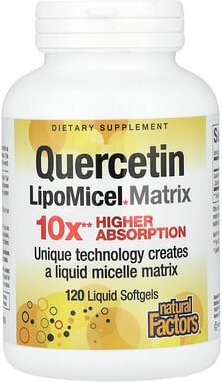 Natural Factors, Quercetin LipoMicel Matrix, 250 mg, 120 flüssige Weichkapseln