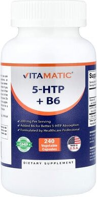 Vitamatic, 5-HTP + B6, 240 pflanzliche Kapseln