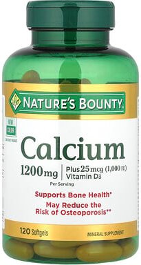 Nature's Bounty, Calcium Plus Vitamin D3, 1.200 mg, 120 Weichkapseln mit schneller Freisetzung (600 mg pro Weichkapsel)