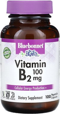 Bluebonnet Nutrition, Vitamin B2, 100 mg, 100 pflanzliche Kapseln