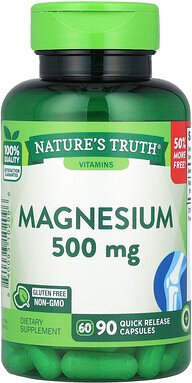 Nature's Truth, Magnesium, 500 mg, 90 Kapseln mit schneller Freisetzung
