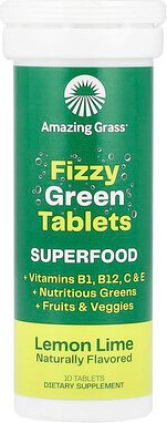 Amazing Grass, Fizzy Green Tablets, Superfood, grüne Brausetabletten, Superfood, Zitrone-Limette, 10 Tabletten