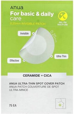 Anua, Ultra-Thin Spot Cover Patch, ultradünnes Spot-Cover-Pflaster, 75 Stück
