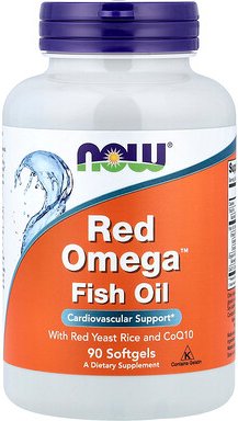 NOW Foods, Red Omega™ Fischöl mit Rotschimmelreis und CoQ10, 90 Weichkapseln