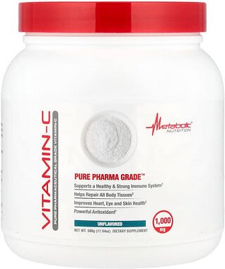 Metabolic Nutrition, Vitamin-C, Unflavored, Vitamin-C, geschmacksneutral, 500 g (17,64 oz.)