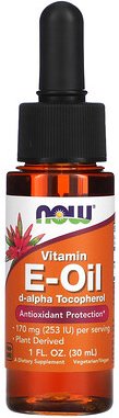 NOW Foods, Vitamin E-Oil, antioxidativer Schutz, 170 mg (253 IU), 30 ml (1 fl. oz.)