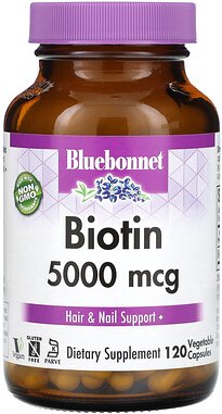Bluebonnet Nutrition, Biotin, 5.000 mcg, 120 pflanzliche Kapseln